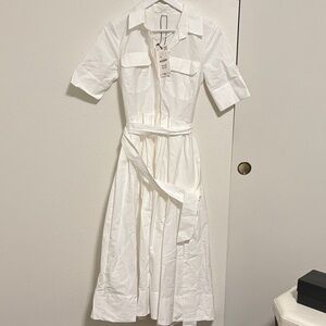 Zara White Midi Shirt Dress
